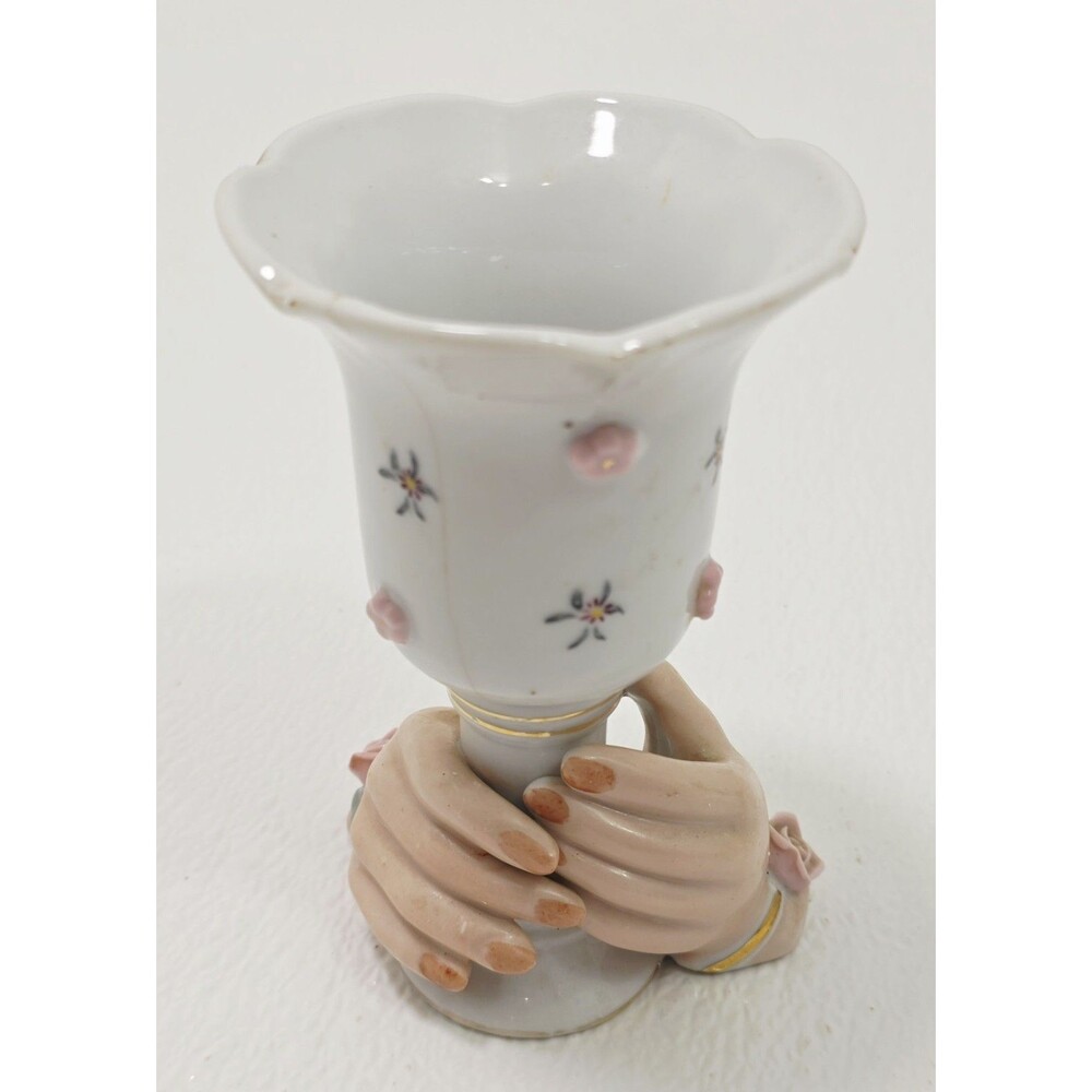 Vintage Japanese Porcelain Hand Vase Floral Decorations Hand Painted